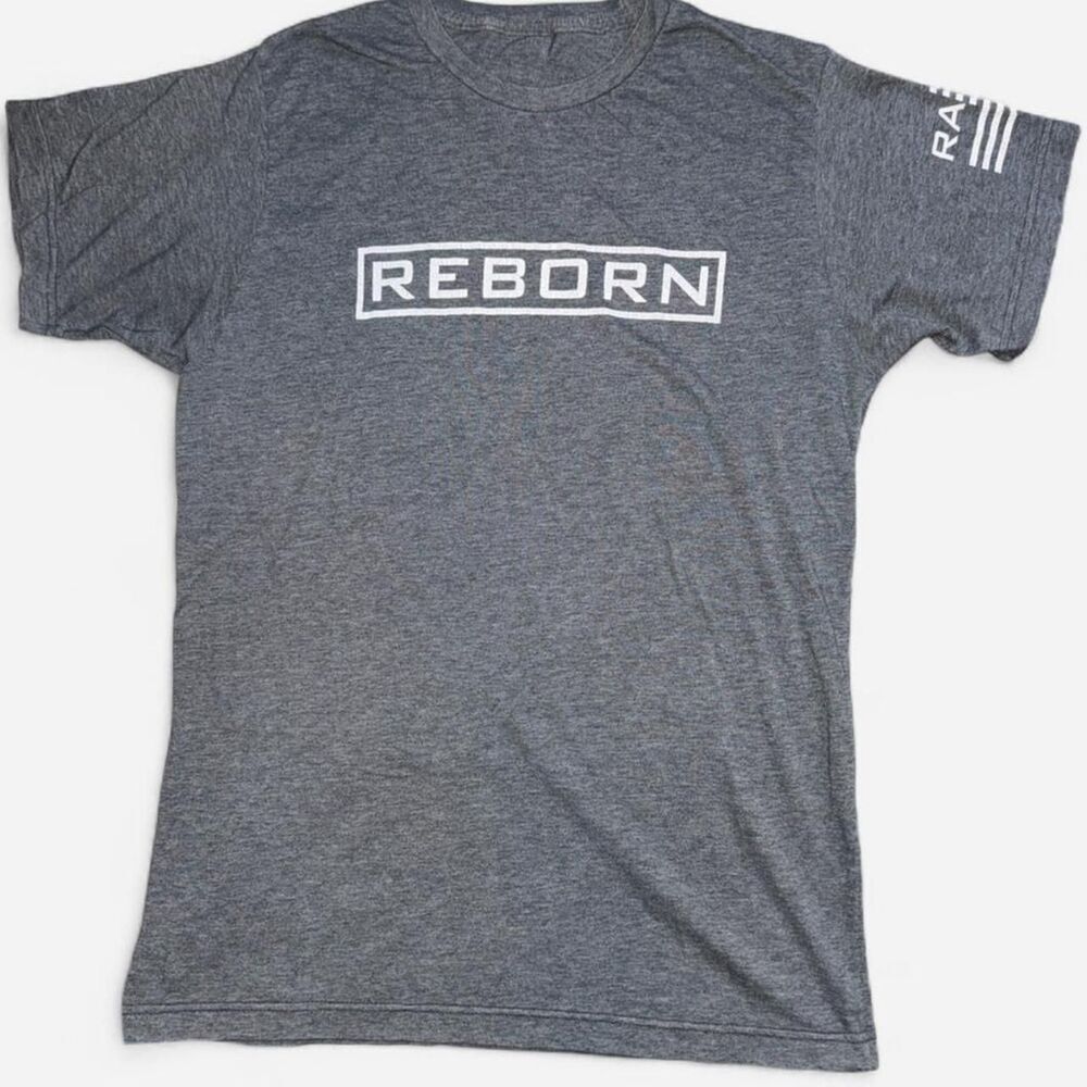 REBORN Grey Cotton T-Shirt; Size Medium